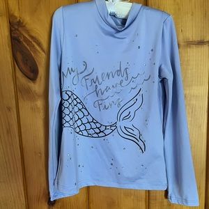 Little girl mermaid sun shirt.